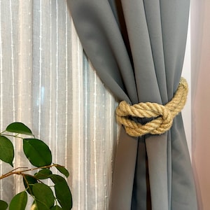 Curtain Holdback..Modern accessories..Natural Jute Rope Curtain Tieback .. Eco-Friendly & Rustic Design