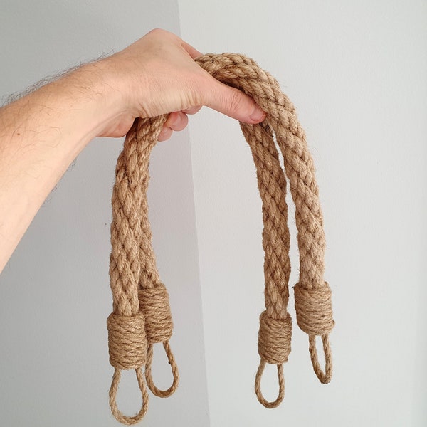 Bag Handles - Jute Rope - Raw rope bag handles - Natural rope handles bag for beach bags - Large selection of sizes