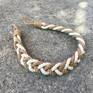 Chunky tie curtain - Curtain Tie-back - Braid of Four Ropes - Holdback Curtain TieBack - Nautical Decor - Jute Rope - Decor Curtains