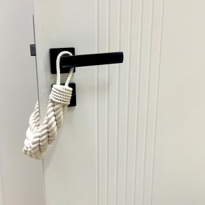 Fermaporta robusto - Fermaporta - Protezione antiurto per porte - Fermaporta a forma di animale - Fermaporta bianco - Corda di cotone