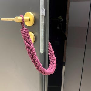 Door stopper..Burgundy cotton rope..Doorstop..Indoor Use..Protecting the Door.