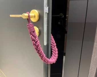 Door stopper..Burgundy cotton rope..Doorstop..Indoor Use..Protecting the Door.