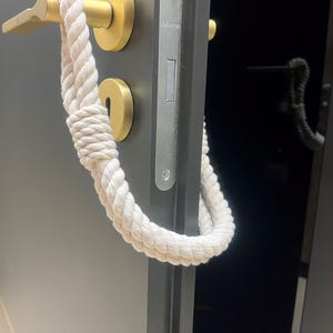 Deurstopper - Deurstopper - Deurstootbeveiliging - Dierenstopper - Witte stopper - Katoenen touw