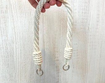 Manico per borsa in corda di cotone bianco e moschettoni - manici per borse da spiaggia - Ampia scelta di misure