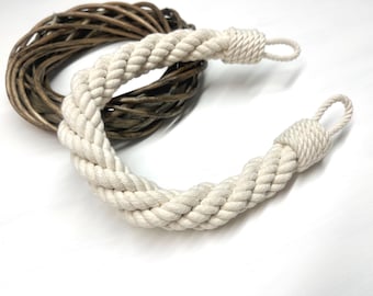 Fermatenda.. Fermatenda in corda di cotone bianco – Elegante design annodato