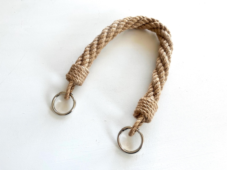 Small Rope Handles Jute Rope Bag Handles With Metal Rings: Custom Length DIY Purse Straps ...