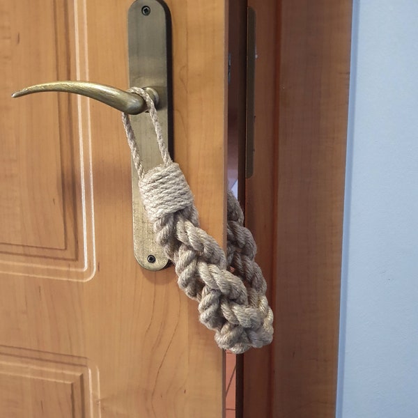 Door Stopper - Door Stop Thick Rope - Braid of Three Ropes - Chunky Jute Rope - Nautical Decor - Door Animal Stopper - Industrial holdbacks