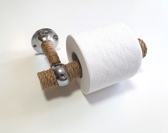 Porte-papier hygiénique - Support rustique - Porte-serviettes de bain ou de cuisine en jute - Déco et accessoires de salle de bain
