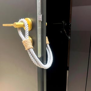 Door Stopper - Door Stop Thick Rope - Braid of Three Ropes - Gray Rope - Nautical Decor - Door Animal Stopper - Industrial holdbacks