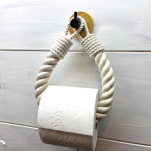 porta carta igienica in corda di cotone bianco - bagno rustico - porta carta igienica shabby chic