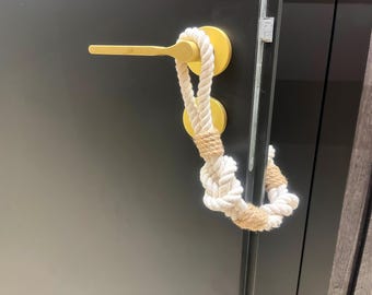 Nautical Rope Door Stopper: White Cotton & Jute Decor