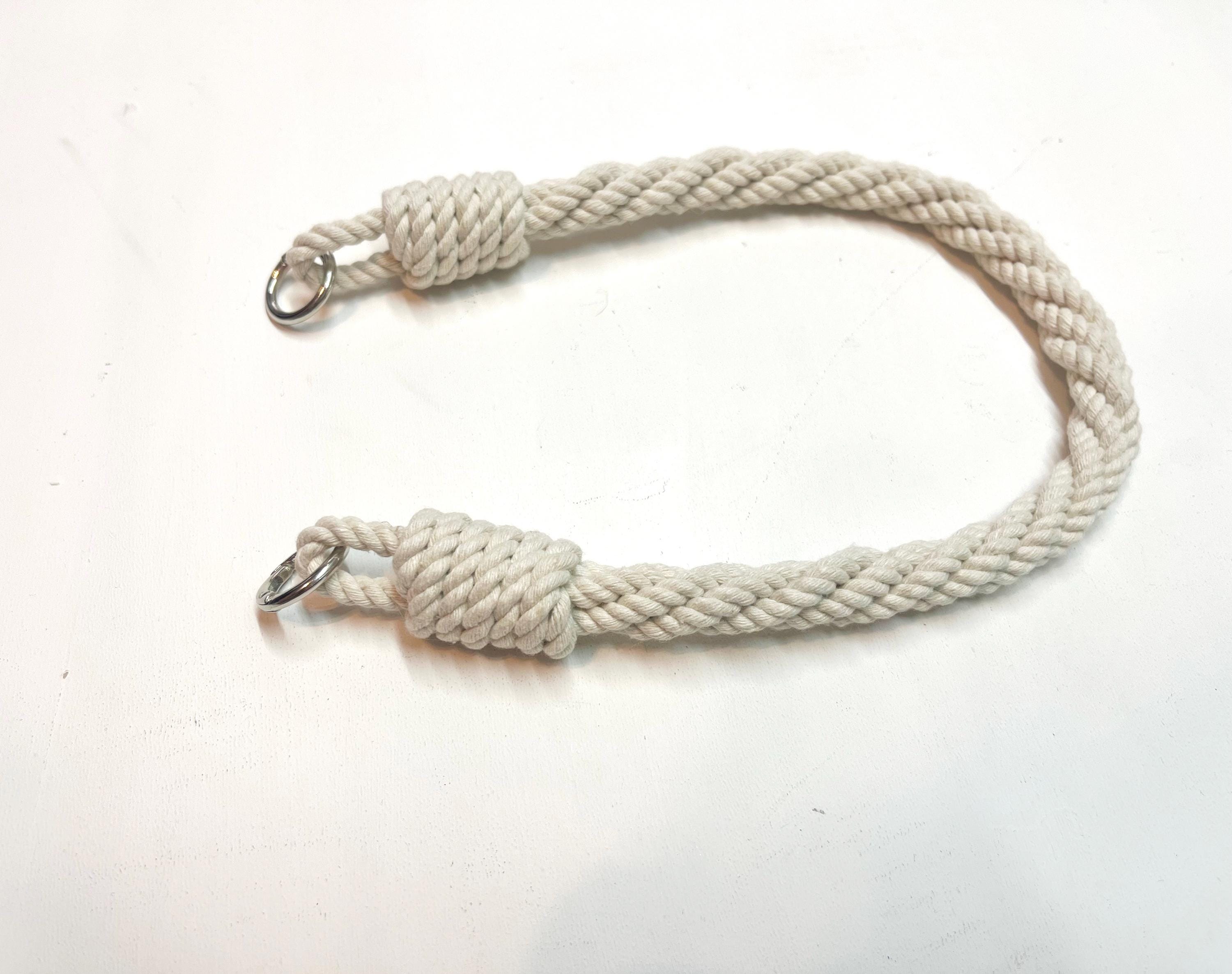 Small Rope Handles White Cotton Rope Bag Handle With Silver Carabiners - Etsy