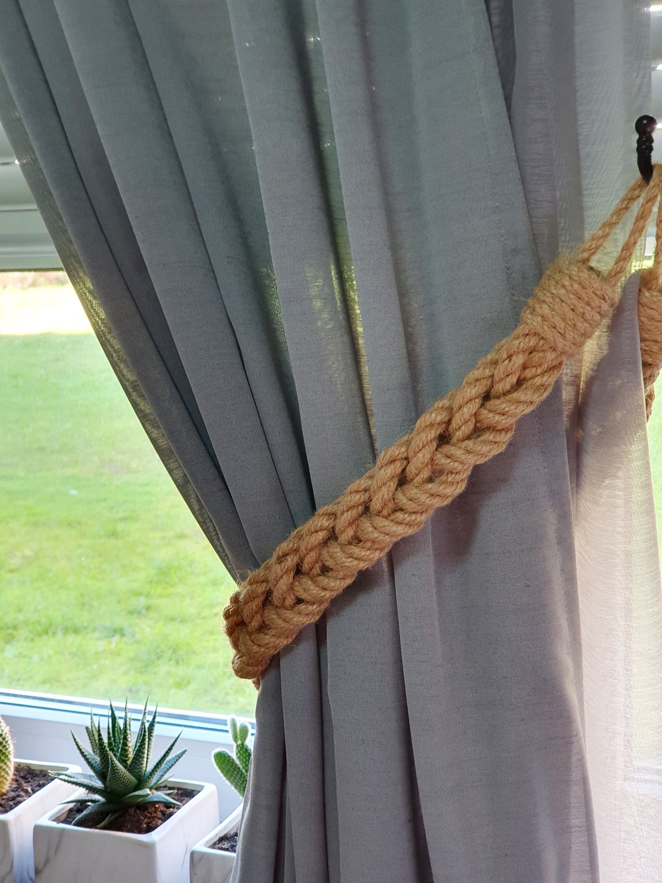 Curtain Tie-back Braid of Four Ropes Holdback Curtain Tieback Nautical ...