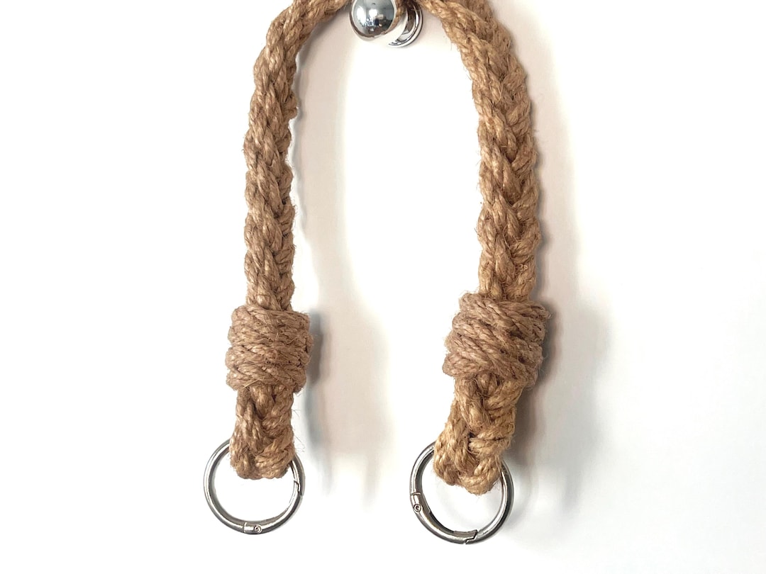 Braided Jute Rope Bag Handles With Metal Rings: Custom Length DIY Purse ...