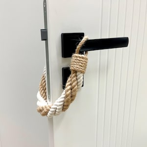Chunky Door Stopper - Door Stop - Door Impact Protection - Door Animal Stopper - Jute and White Stopper