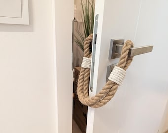Minimalist Jute Rope Door Stop | Handmade Heavy Door Stopper | Natural Rustic Door Holder | Farmhouse Coastal Home Decor
