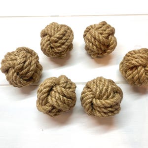 Conjunto de 10 nós de punho de macaco - estilo náutico, decoração de casamento - Corda de juta