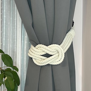 Handmade Cotton Rope Curtain Tie: Double Square Knot Design
