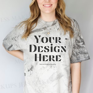 Smoke Color Blast Mockup | Color Blast 1745 Mockup | Modeled Shirt Mockup | Human Mockup | Gray Shirt Mockup | Unisex Shirt Mockup | C 1745