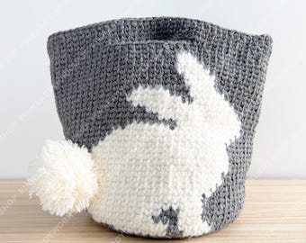 Handmade Crochet Bunny Bag | Easter Rabbit Tote | Cute Knit Purse | Spring Gift Bag | Pom Pom Tail | Pastel Bunny Handbag