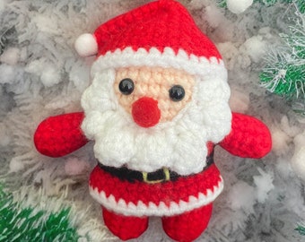 Handmade Crochet Santa | Mini Santa Plush | Handmade Santa Toy | Unicorn Stuffed Animal | Christmas Toys | Eco-Friendly