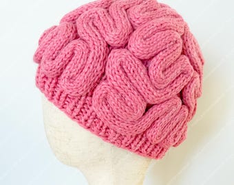 Crochet Brain Beanie | Handmade Cotton Funny Hat