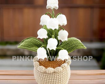 Handmade Crochet Lily of the Valley: Cotton Decorative Plant