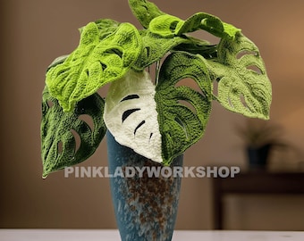 Handmade Crochet Monstera Plant: Decorative Yarn Home Decor