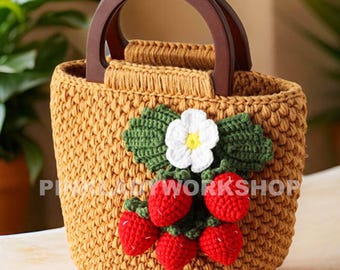 Handmade Crochet Strawberry Purse: Kawaii Fruit Clutch