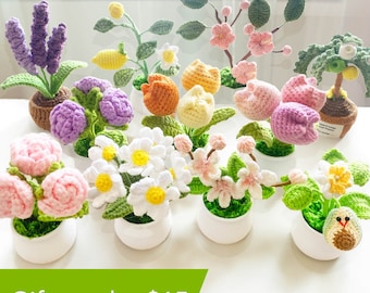 Handmade Crochet Flowers  | Rose | Sakura | Daisy | Lemon | Lavender | Flower Decoration | Dried Flowers | Gifts under 15 dollars