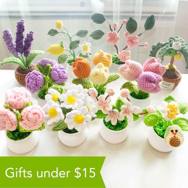 Handmade Crochet Flowers  | Rose | Sakura | Daisy | Lemon | Lavender | Flower Decoration | Dried Flowers | Gifts under 15 dollars