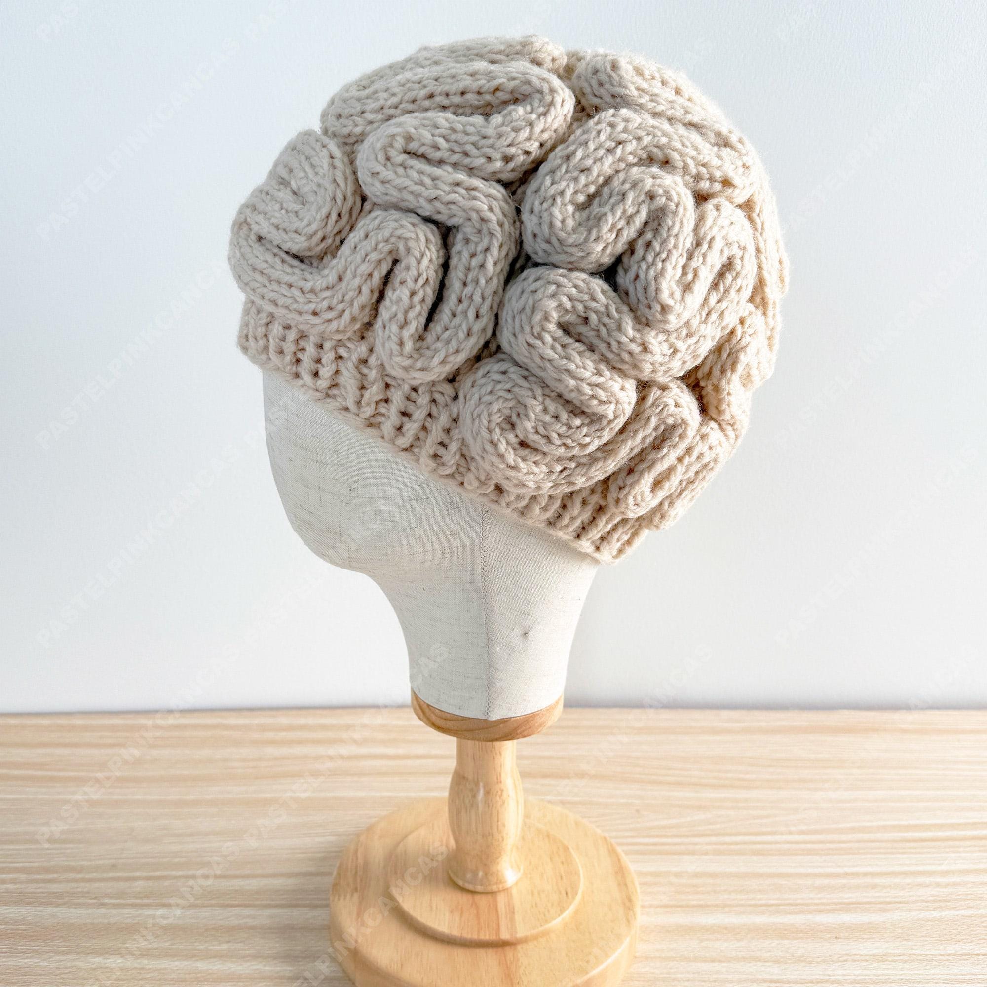Crochet Brain Beanie | Handmade Cotton Funny Hat - Etsy Australia