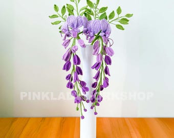 Liane suspendue à la glycine violette au crochet fait main | Décoration d'intérieur