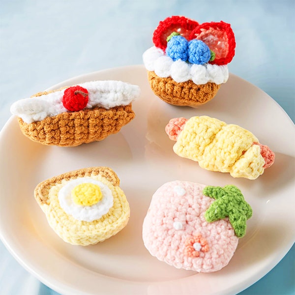 Handmade Finished Crochet Doll Food | Mini Food Plush | Crochet Dessert | Baby Food Toy | Crochet Dim Sum | Crochet Burger | Crochet Hot Dog