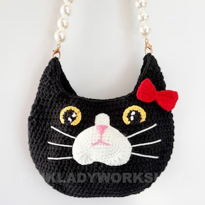 Crochet Cat Bag: Handmade Kitty Shoulder Purse - Cat Lover Gift