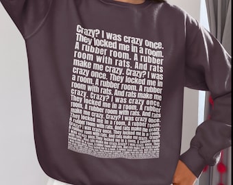 Crazy? I was crazy once. They locked me in a room with rats. And rats make me crazy | I Was Crazy Once Svg | Funny Trending Meme SVG
