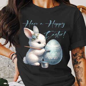 Cute Bunny Easter Egg PNG, Sublimation Easter Bunny Clipart, Digital Download, Easter Gift, Bunny with Egg, Spring Decor Design