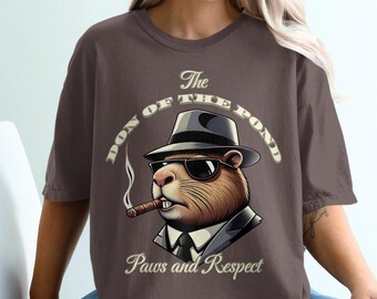 Funny Capybara Gangster PNG, Cartoon Animal Print, Mafia Style Illustration, Digital Download