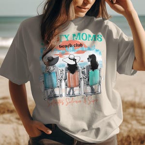 Beach Club T-Shirt, Trendy Moms Graphic Tee, Summer Style, Casual Women's Fashion Shirt