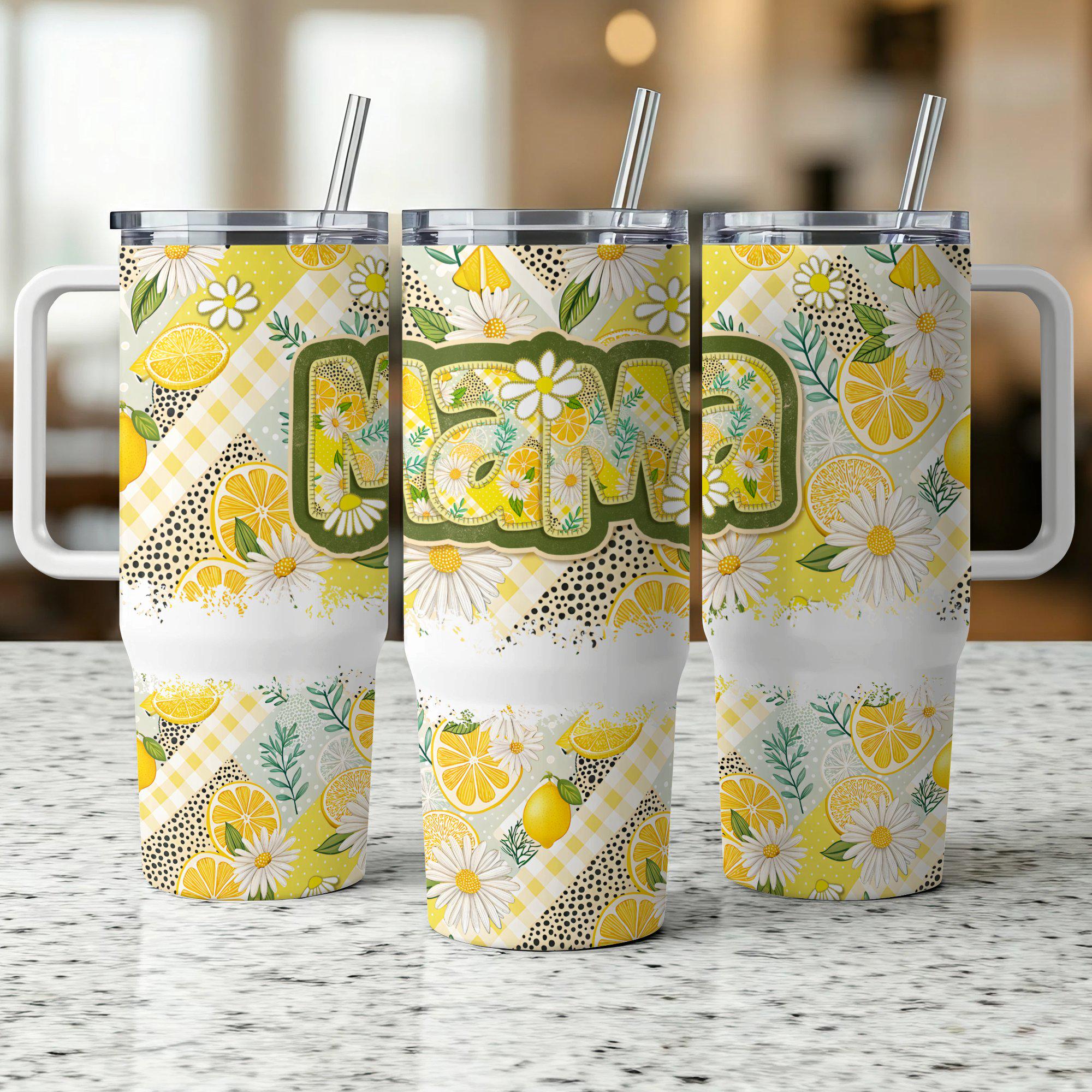 Lemon Themed Tumbler - Etsy