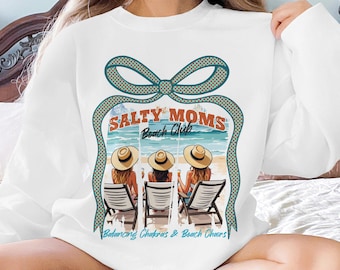 Salty Moms Beach Club PNG, Summer Retro Design (Digital Download)