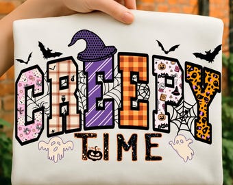 Creepy Time Halloween PNG : Chapeau de sorcière, Clipart chauve-souris, téléchargement numérique