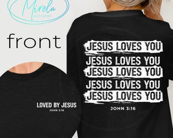 Jesus Loves You John 3:16 PNG, SVG, Bible Verse, Scripture Design,  (Digital Download)