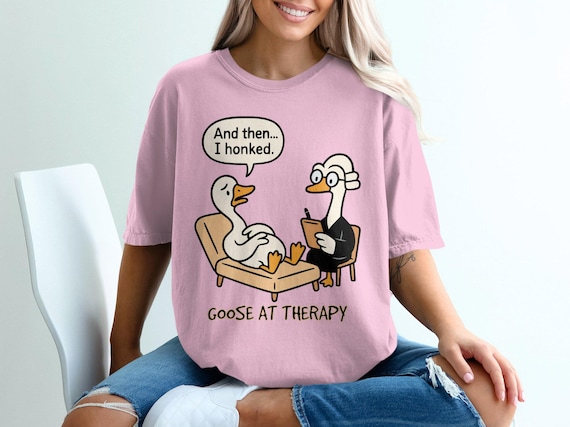 Goose Lover PNG, Therapy Humor Gift, Gag Gift Design for T-Shirt, Silly Animal, Digital Download