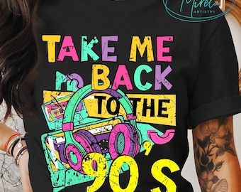 90s Retro Headphones PNG, Vintage 90s Music Distressed Neon Graphic for Sublimation, T-Shirt Design (Digital Download)