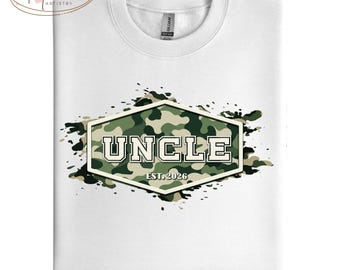 Camo New Uncle Est 2026 PNG Design: Camouflage Army, Military Shirt (Digital Download)