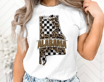 Alabama Leopardenmuster Zustand Form PNG, digitaler Download, Sublimationsdesign, Alabama Clipart, Sofort Download