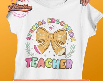 Special Education Teacher PNG with Bow, Back to School PNG, Sped teacher PNG, First Day of School, Digital Download