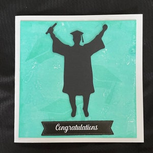 Tailor Your Graduation Congratulations To The School Or University Degree Colour, Handmade Greeting Card.