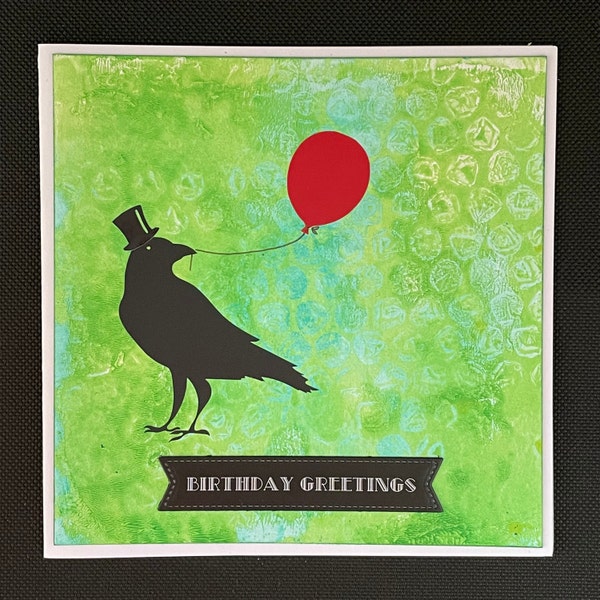 Having A Raven Good Time, A Fancy Crow in a Top Hat Birthday Greeting Card